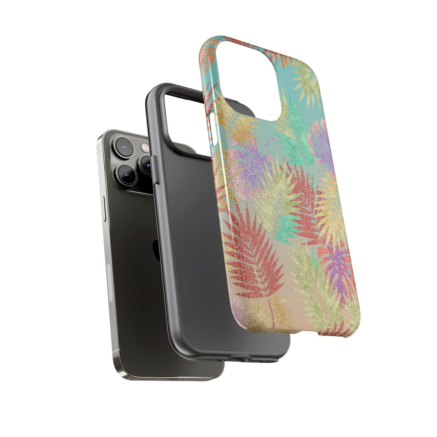 Tropical Palm Leaf Tough Phone Case – Colorful Pastel Botanical Protection