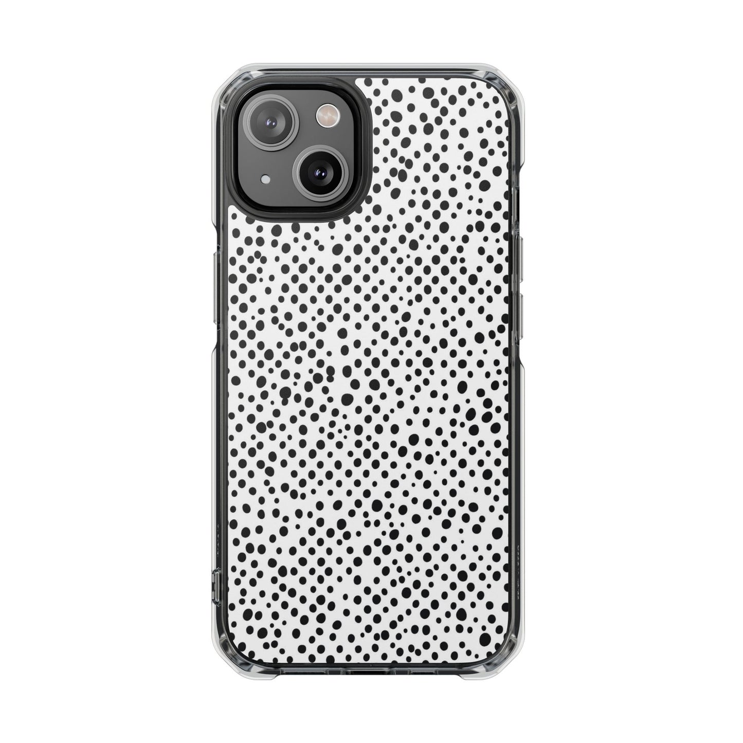 Clear Magnetic Phone Case — Black & White Speckled Pattern