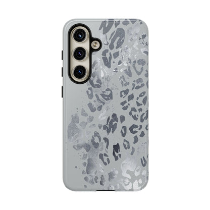 Gray Leopard Print Tough Phone Case
