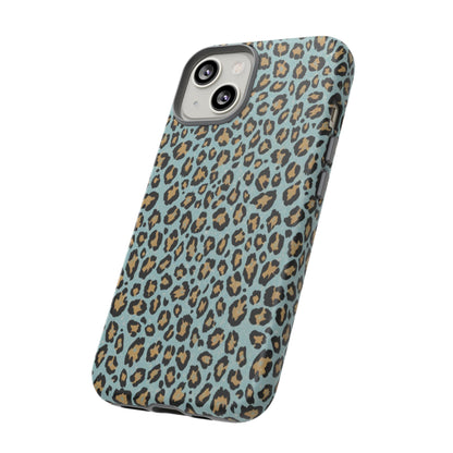 Leopard Print Tough Phone Case - Blue Cheetah Protective Cover