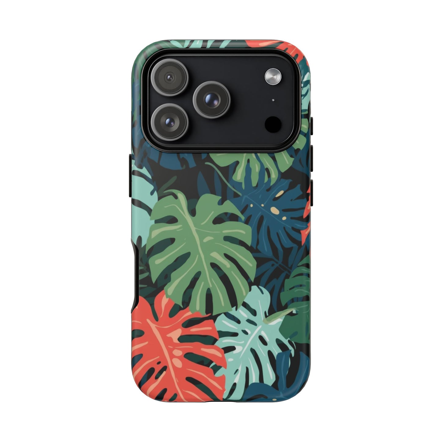 Tropical Monstera Phone Case — Colorful Leaf Protective Tough Case