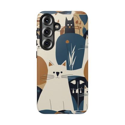 Cat Pattern Phone Case – Retro Abstract Cats Protective iPhone Cover