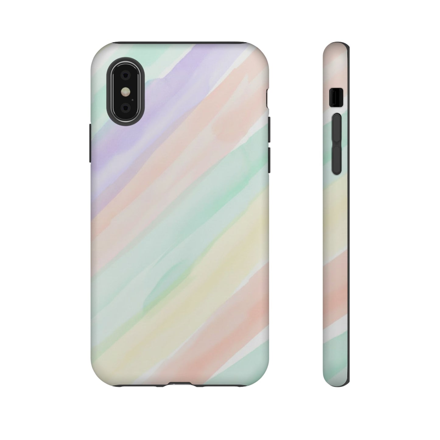 Pastel Watercolor Stripe Tough Phone Case