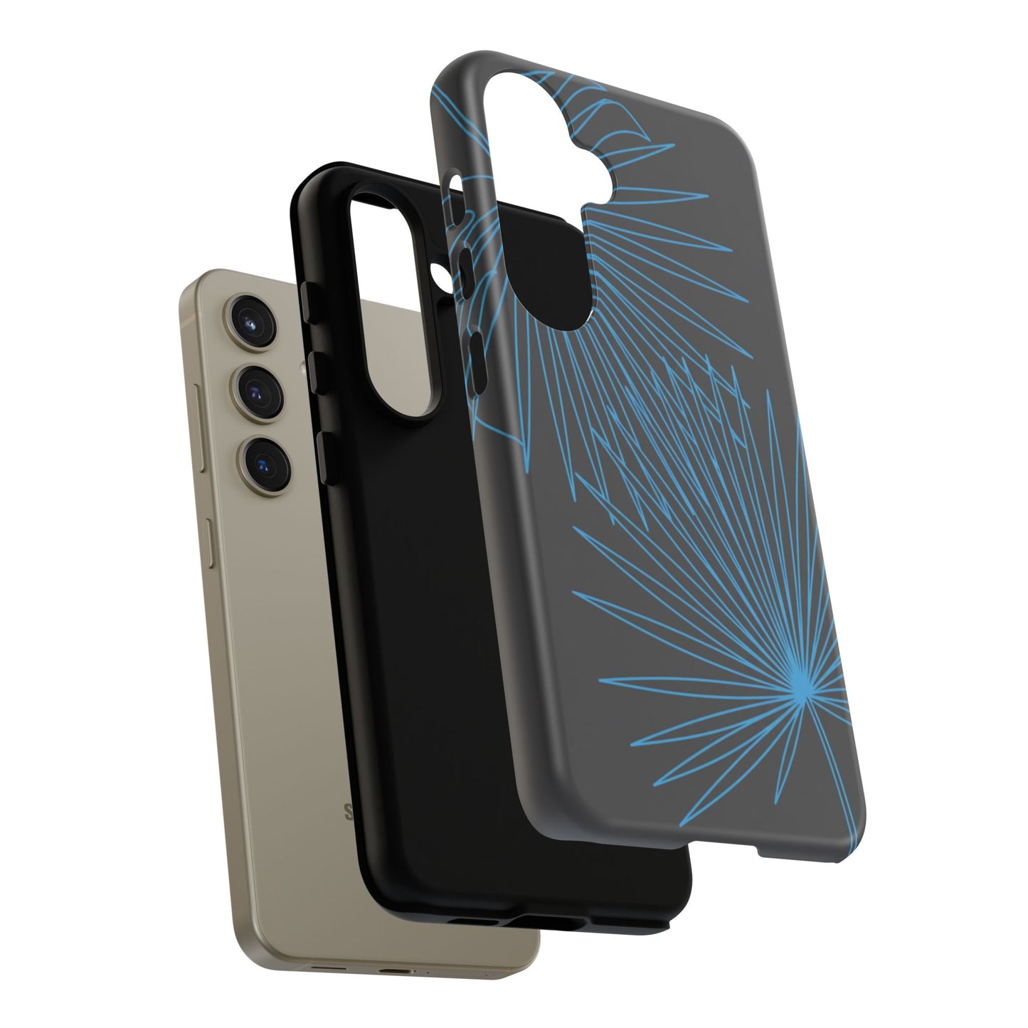 Blue Dandelion Burst Tough Phone Case — Protective Floral iPhone Cover
