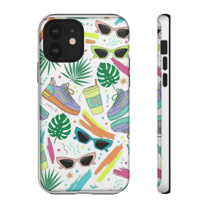 Tough Cases — Colorful Retro Sneakers & Sunglasses Phone Case