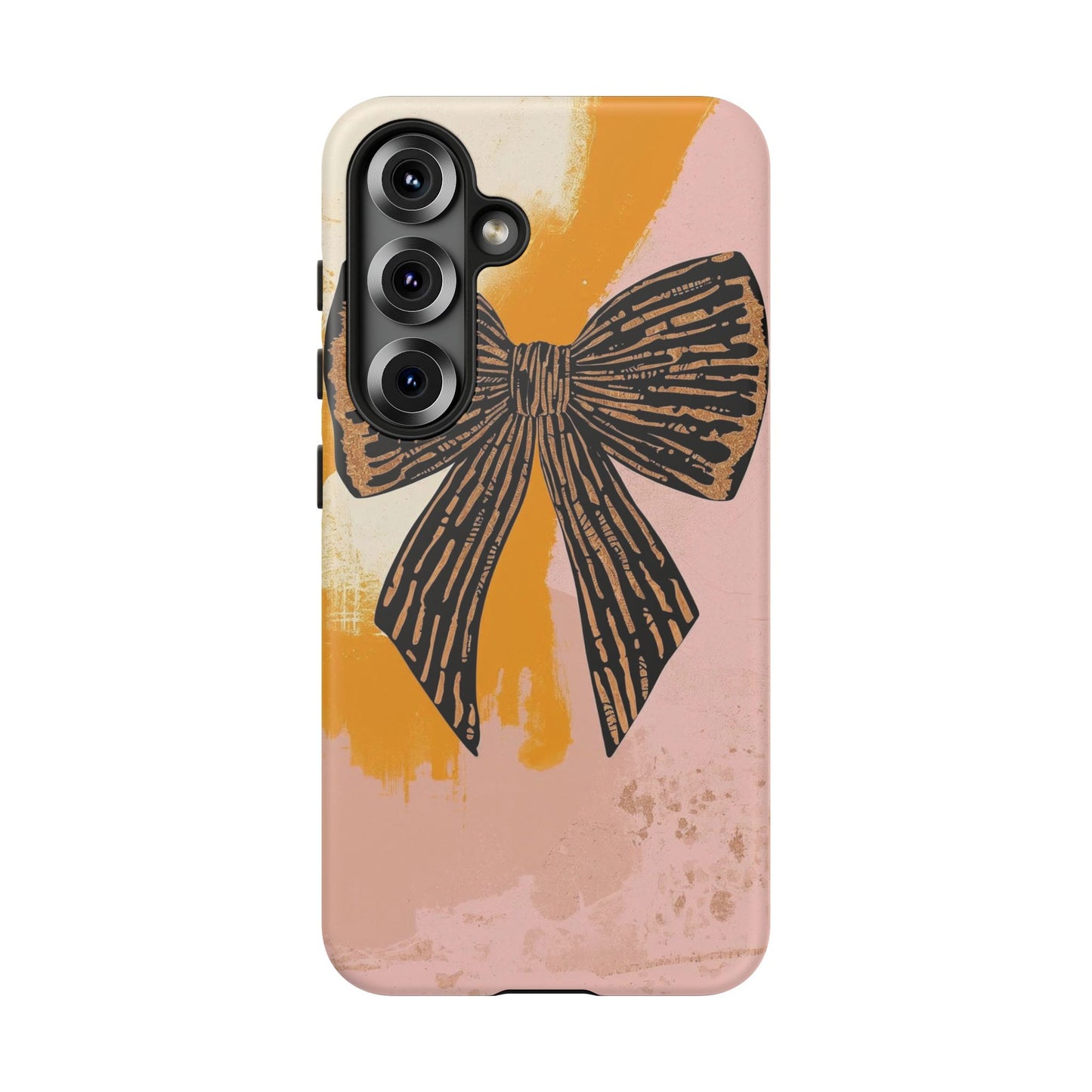Bow Brushstroke Tough Phone Case — Pink & Mustard