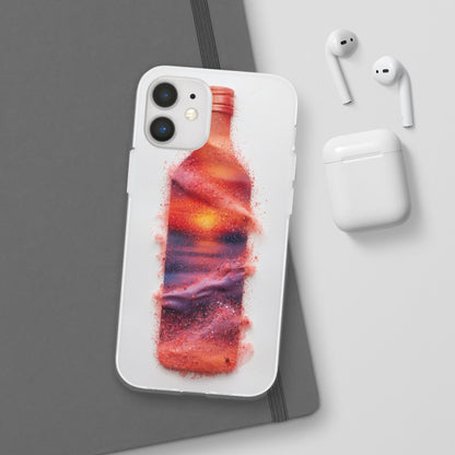 Galaxy Bottle Phone Case — Abstract Cosmic Beverage Design Flexible Case