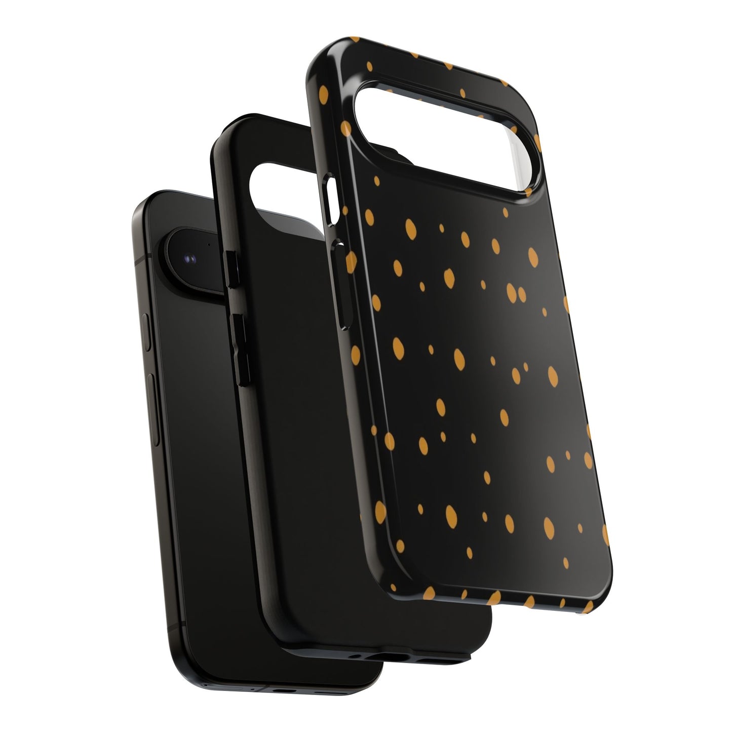 Black & Gold Dot Tough Phone Case — Protective Sparkle Pattern