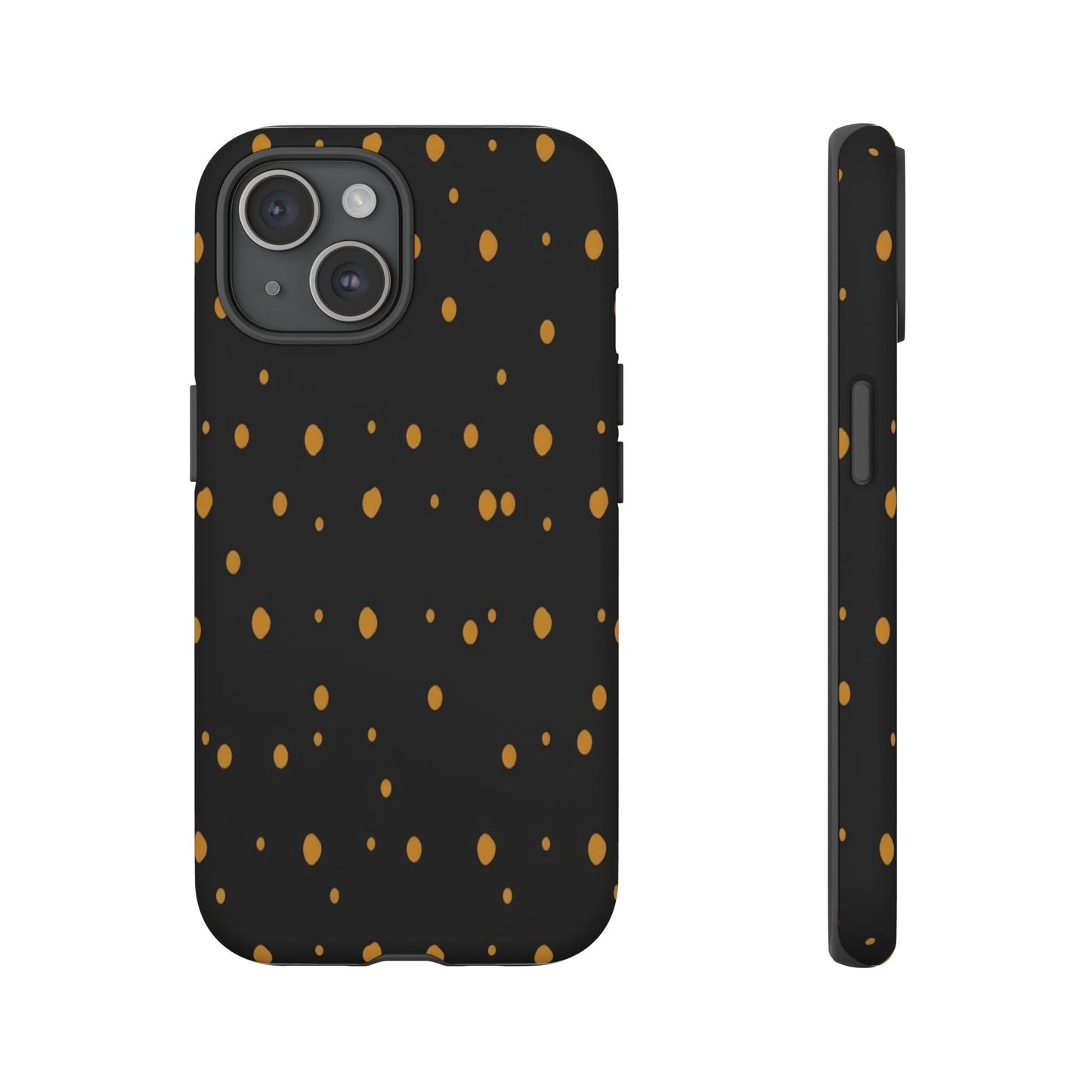 Black & Gold Dot Tough Phone Case — Protective Sparkle Pattern