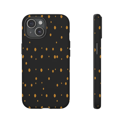 Black & Gold Dot Tough Phone Case — Protective Sparkle Pattern
