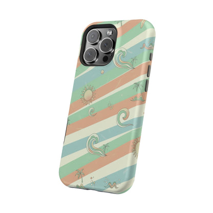 Magnetic Impact-Resistant Phone Case — Retro Surf Stripes