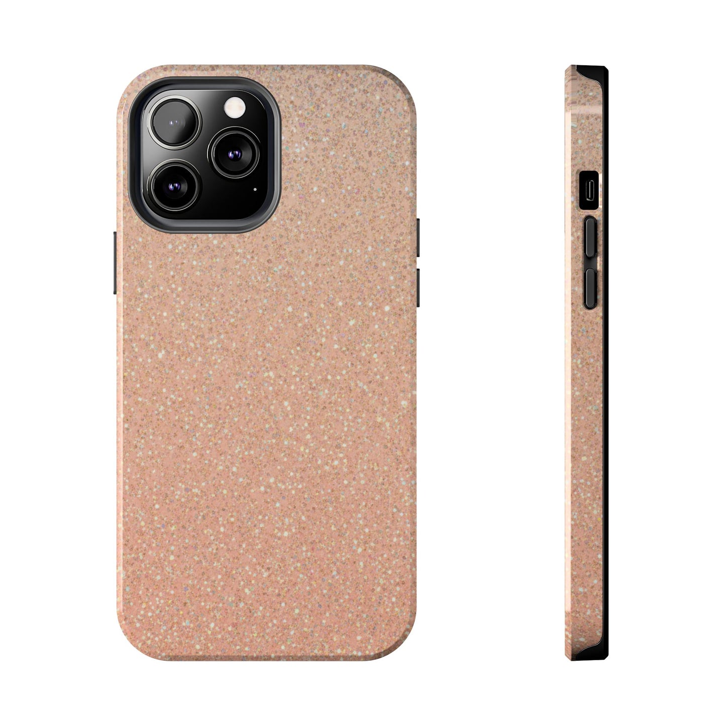 Glitter Rose Gold Tough Phone Case — Sparkling Protective iPhone Cover