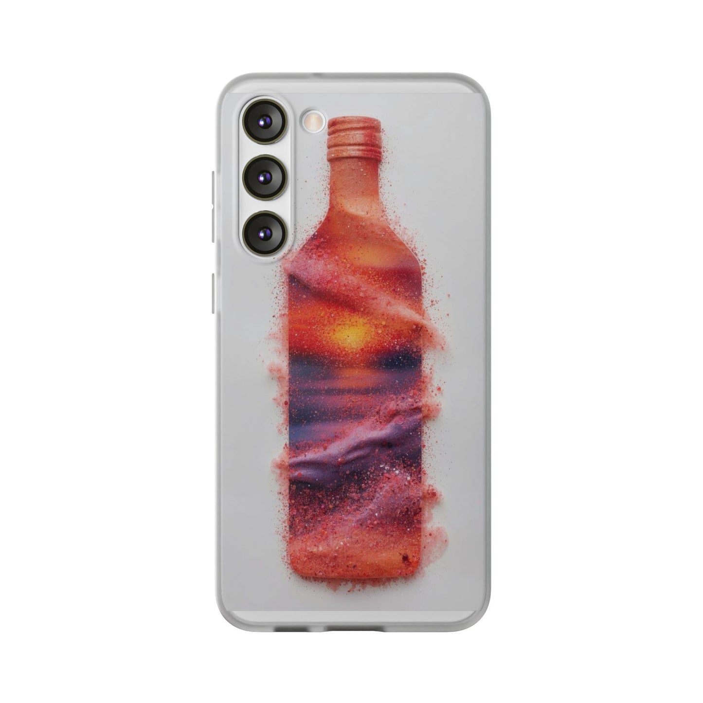 Galaxy Bottle Phone Case — Abstract Cosmic Beverage Design Flexible Case