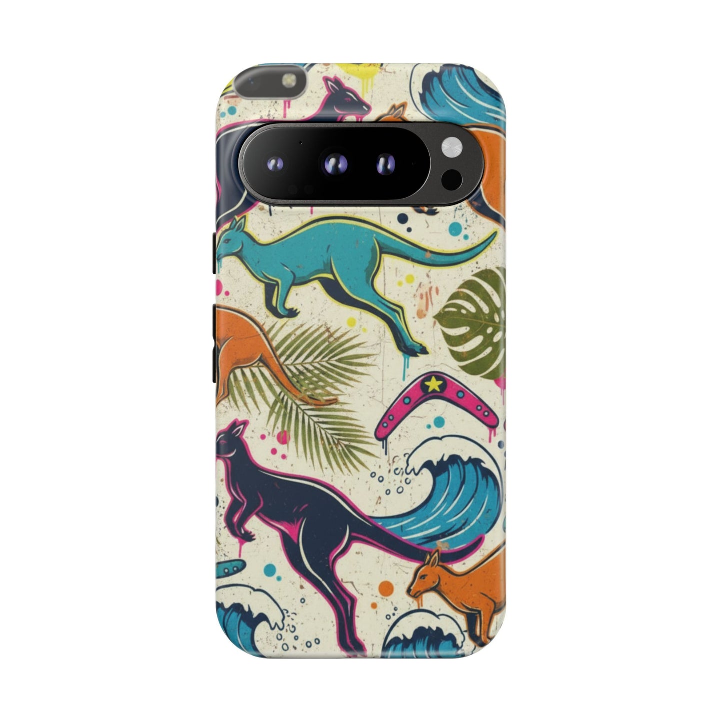 Tough Cases — Colorful Surfing Kangaroo Phone Case