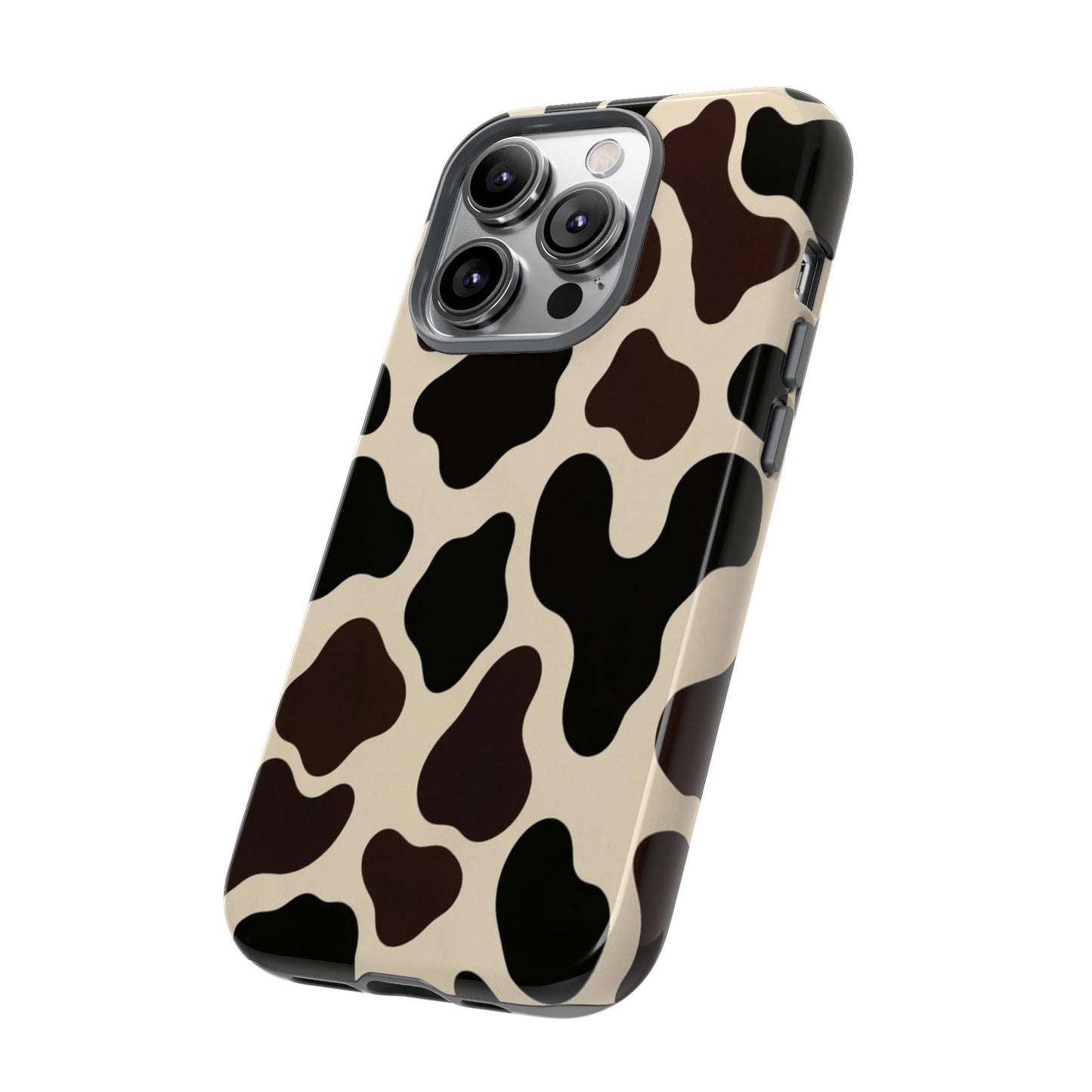Cow Print Phone Case — Black & Cream Protective  Case