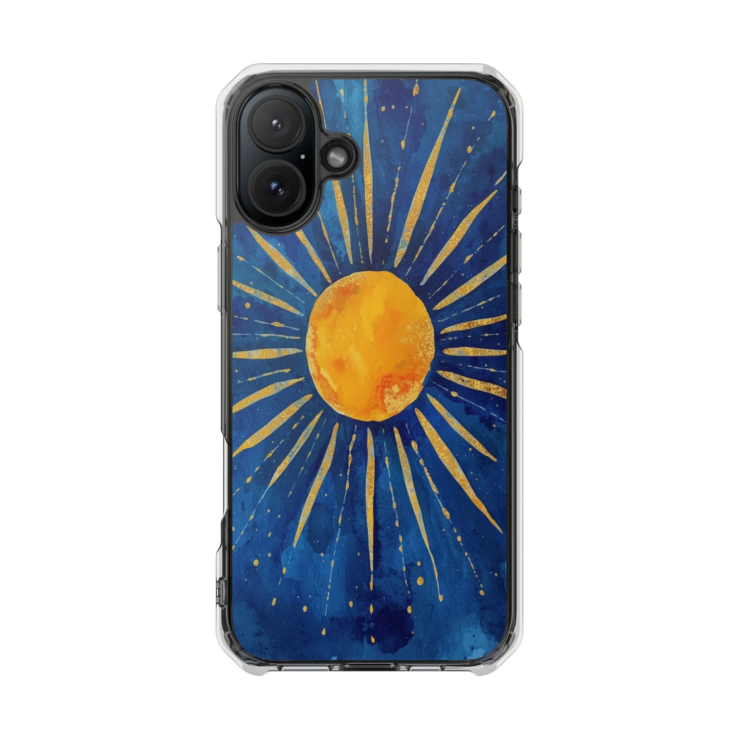 Sunburst Sky Magnetic Clear Phone Case — Protective Artistic Sun Design