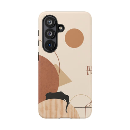 Abstract Earth Tones Phone Case — Minimal Geometric Design