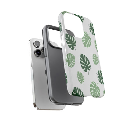Monstera Leaf Phone Case — Tropical Green Pattern Tough Case