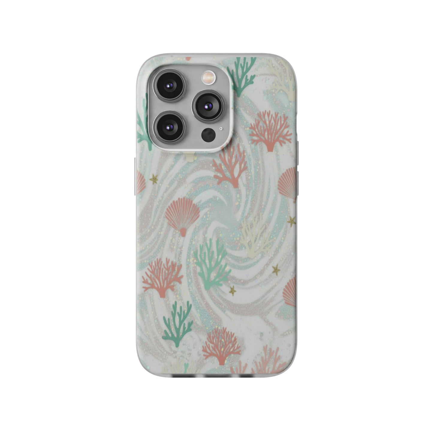 Pastel Seashell Phone Case — Coral Reef Wave iPhone Cover
