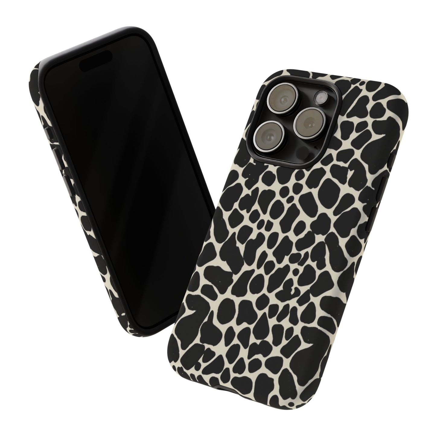 Black and White Cowhide Phone Case — Protective Tough Case