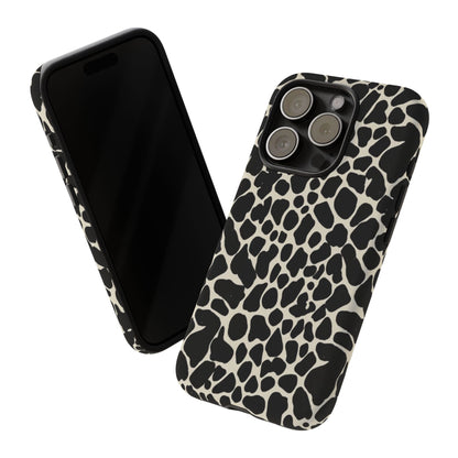 Black and White Cowhide Phone Case — Protective Tough Case