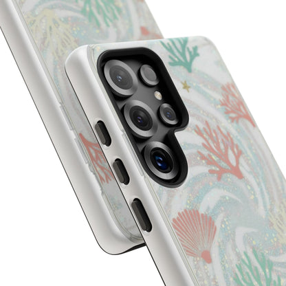 Seafoam Coral Tough Phone Case - Pastel Ocean Wave Design