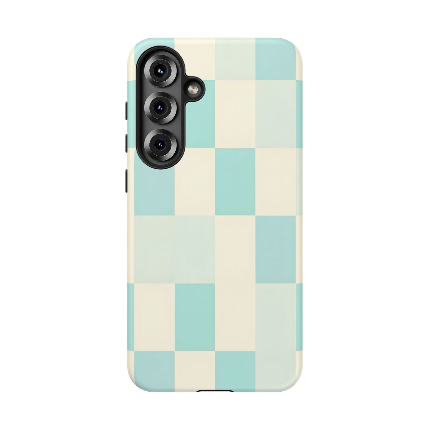 Pastel Checkerboard Tough Case – Mint & Cream Protective Phone Cover