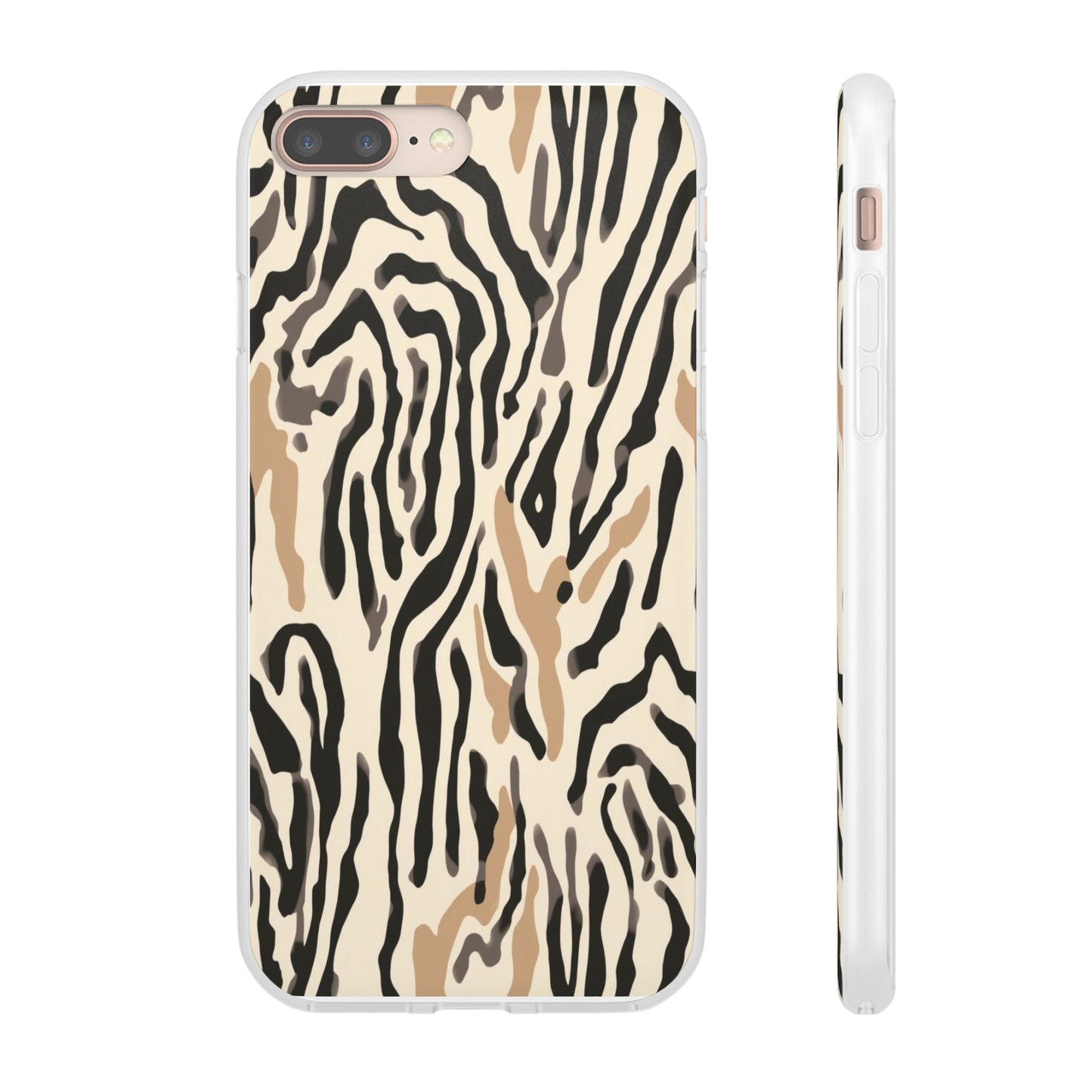 Zebra Stripe Phone Case – Neutral Animal Print Flexi Case