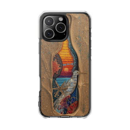 Clear Impact Phone Case — Sunset Wave Surfboard Art