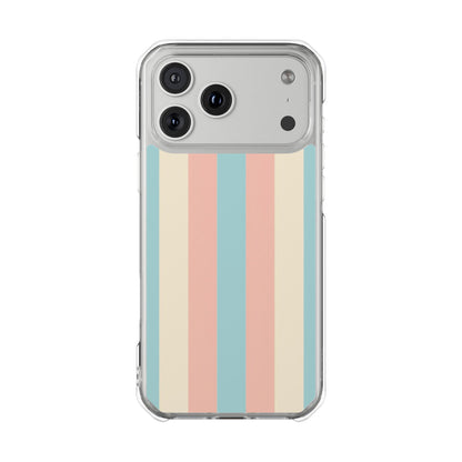Retro Pastel Stripe Phone Case — Clear Magnetic Impact Case