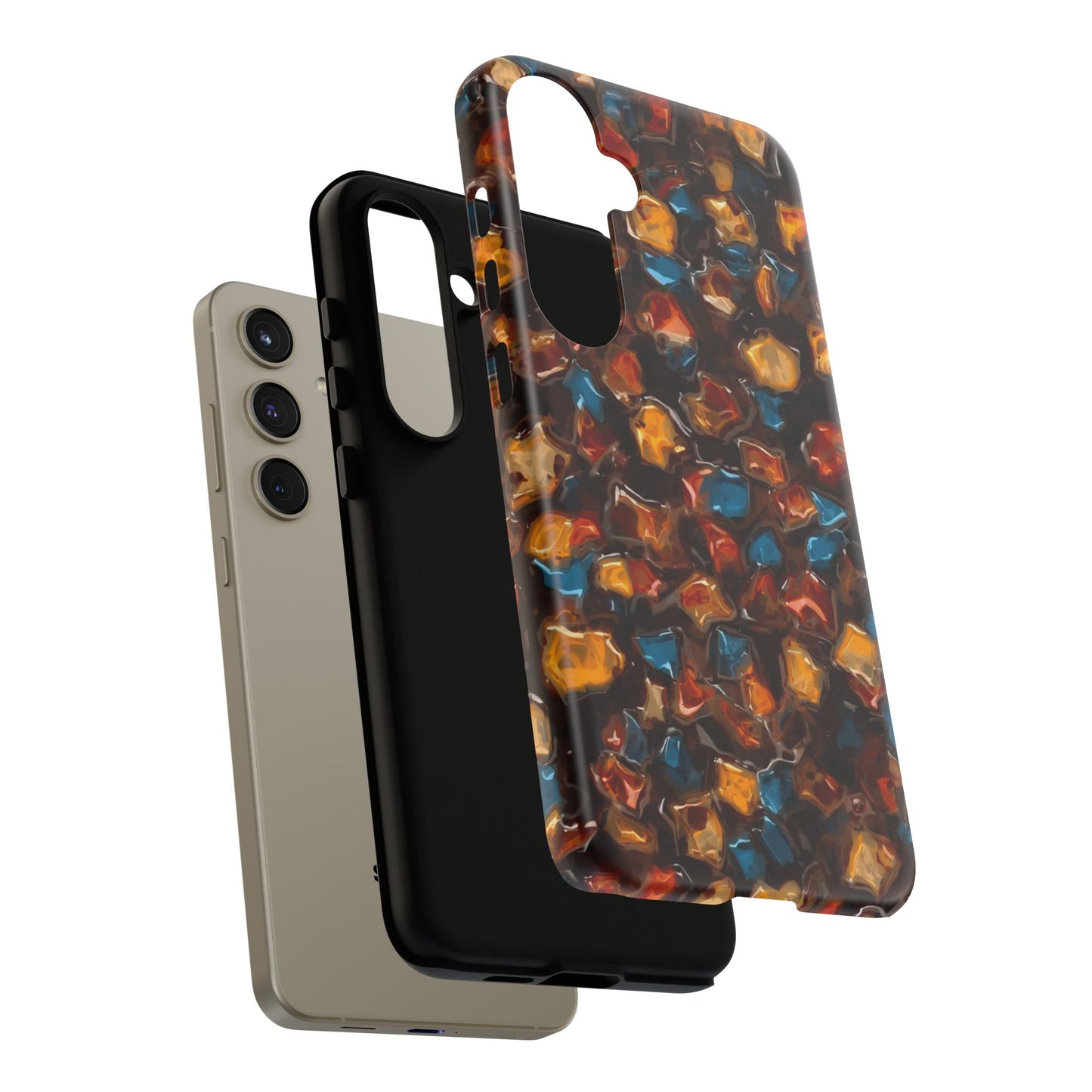 Phone Case - Amber Tortoiseshell Mosaic Protective Cover