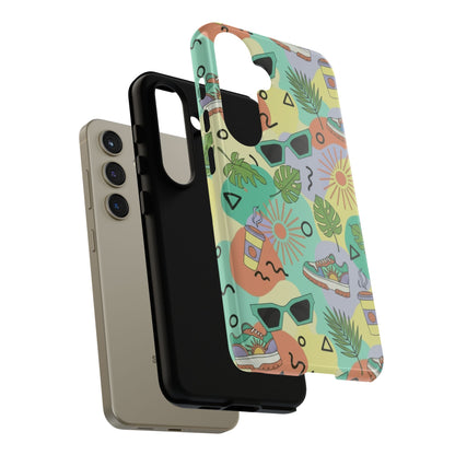 Tropical Summer Phone Case — Retro Sunglasses, Sneakers & Palm Pattern