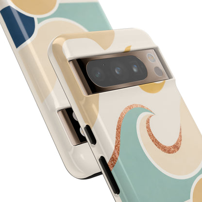 Sea Breeze Tough Phone Case — Retro Waves & Shells Design