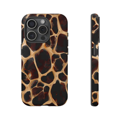 Phone Case — Brown Leather Dot Texture Rugged Protective Cover