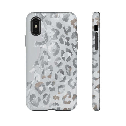Silver Leopard Tough Phone Case