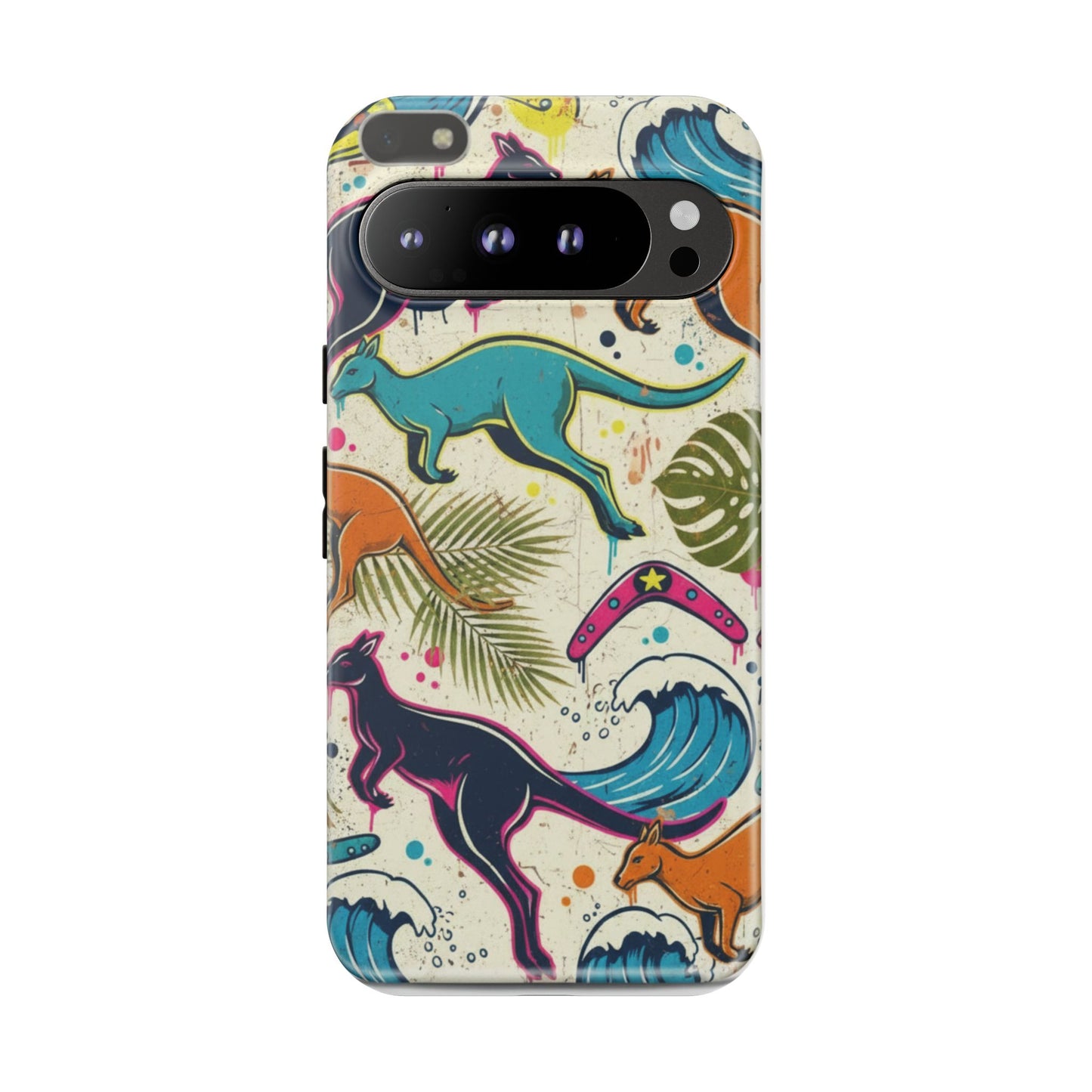 Tough Cases — Colorful Surfing Kangaroo Phone Case