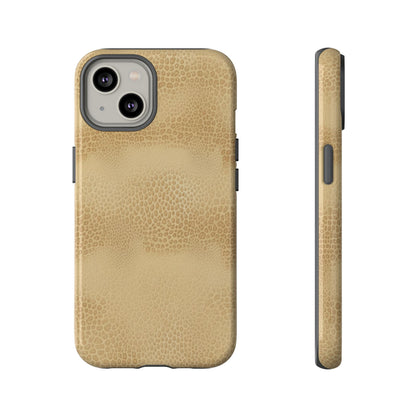 Tan Distressed Leather Texture Phone Case — Rugged Protective iPhone Cover