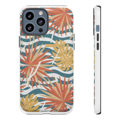 Tropical Palm Tough Phone Case – Retro Wave Floral Protective Cover