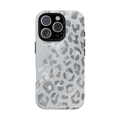 Silver Leopard Tough Phone Case