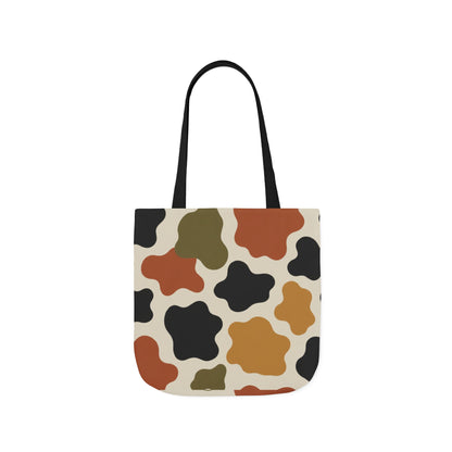 Abstract Earth-Tone Pattern Canvas Tote Bag