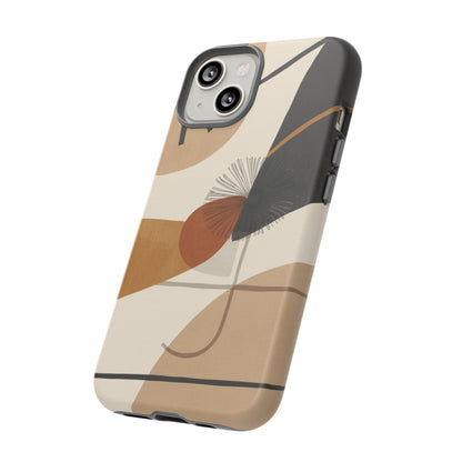 Abstract Earth Tone Phone Case — Mid-Century Minimalist Tough Case