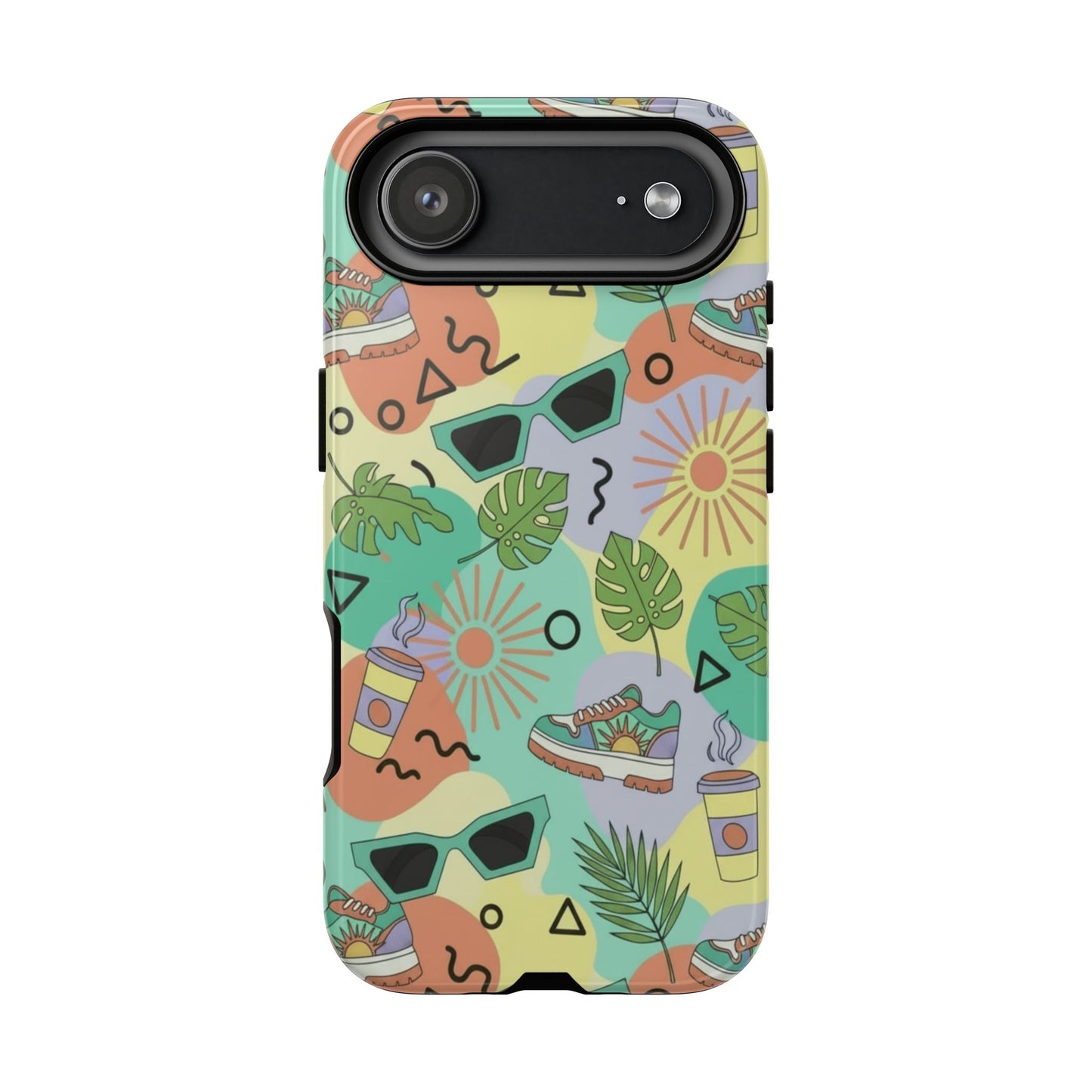 Tropical Summer Phone Case — Retro Sunglasses, Sneakers & Palm Pattern