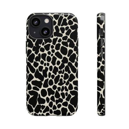 Black and White Cowhide Phone Case — Protective Tough Case