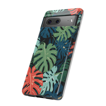 Tropical Monstera Phone Case — Colorful Leaf Protective Tough Case