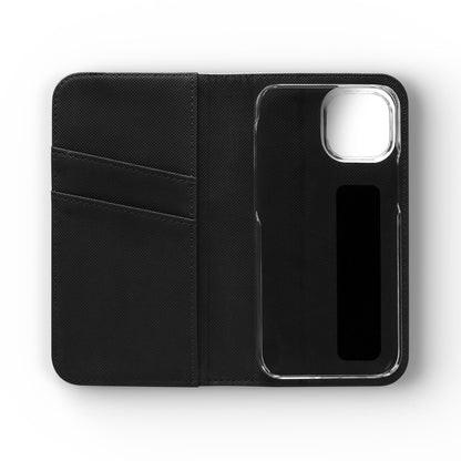 Botanical Noir Flip Phone Case — Dark Floral Wallet Cover with Card Slots