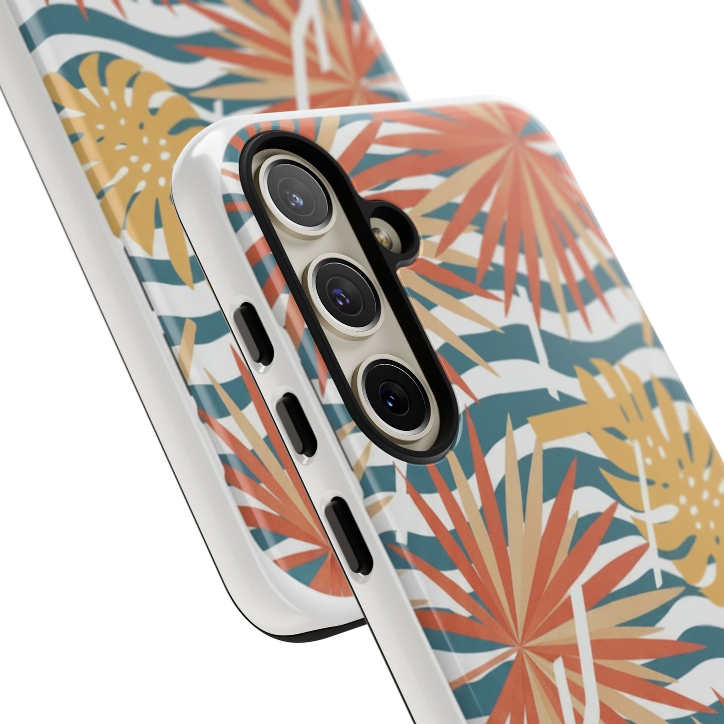 Tropical Palm Tough Phone Case – Retro Wave Floral Protective Cover