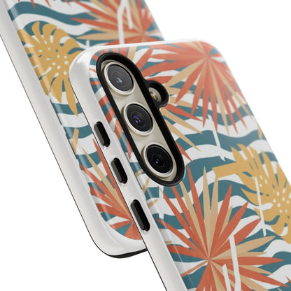 Tropical Palm Tough Phone Case – Retro Wave Floral Protective Cover