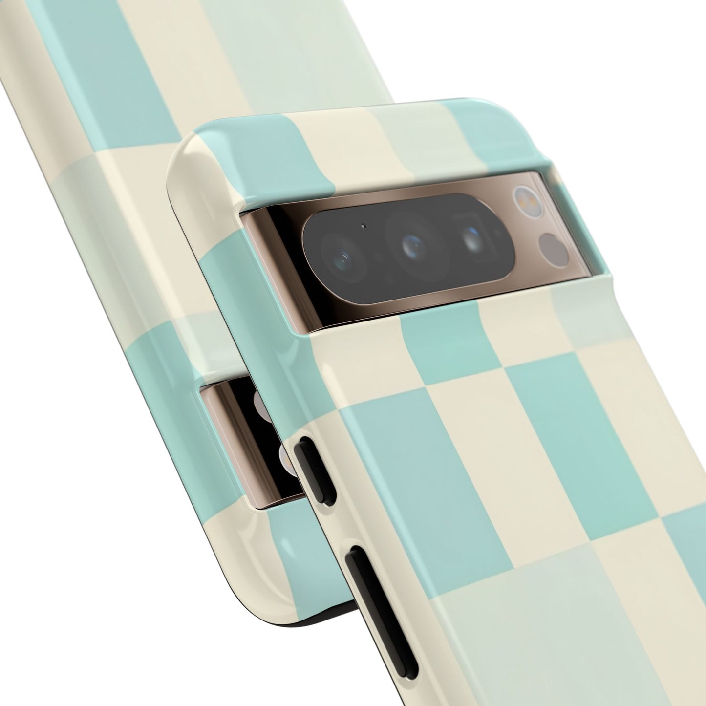 Pastel Checkerboard Tough Case – Mint & Cream Protective Phone Cover