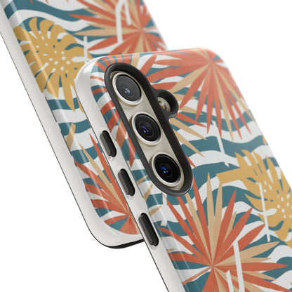 Tropical Palm Tough Phone Case – Retro Wave Floral Protective Cover