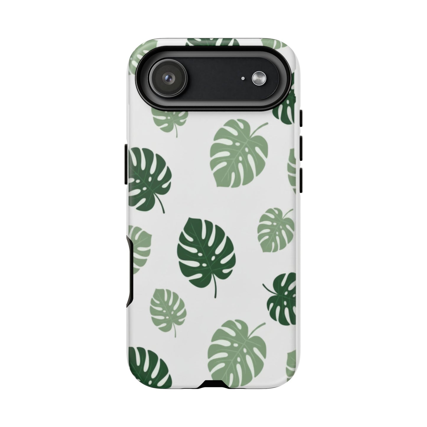 Monstera Leaf Tough Phone Case – Tropical Green Palm Pattern Protective Cover